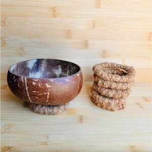 Coconut Bowl Ring Holder Stabilizer